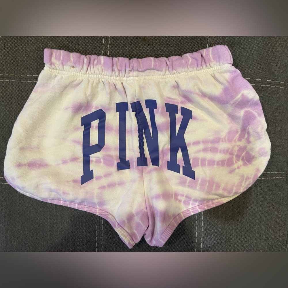 PINK Victoria's Secret Lavender Tie-Dye Fleece Shorts